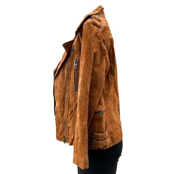 BlankNYC Suede Moto Jacket Alder Brown Adjustable Buckle‎ Zipper Pocket Women S - Picture 7 of 16